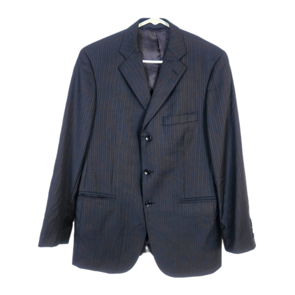 Brooks Brothers 1818 Regent Black Stripe Wool Suit Coat Blazer Jacket 40S 33